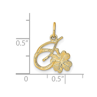 10k Yellow Gold Solid Horseshoe Wishbone and Shamrock Charm