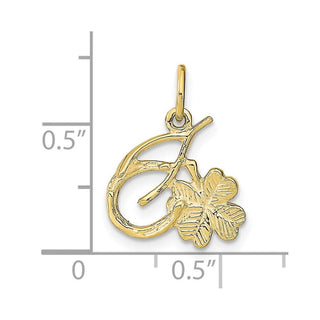 10k Yellow Gold Solid Horseshoe Wishbone and Shamrock Charm