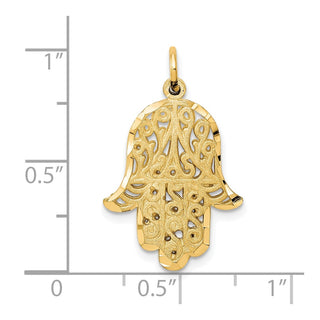 10k Yellow Gold Filigree Chamseh Charm