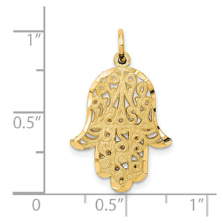 10k Yellow Gold Filigree Chamseh Charm
