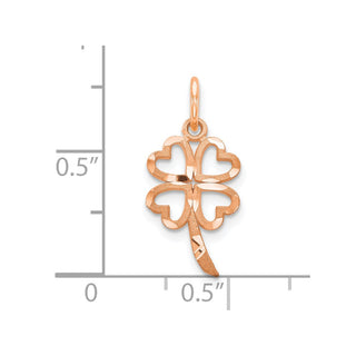 10k Rose Gold Four Leaf Clover Pendant