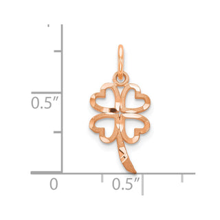 10k Rose Gold Four Leaf Clover Pendant