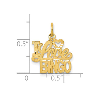 10k Yellow Gold I LOVE BINGO Charm