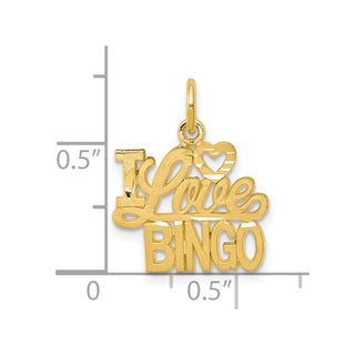 10k Yellow Gold I LOVE BINGO Charm