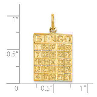 10k Yellow Gold Solid Bingo Card Charm