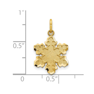 10k Yellow Gold Solid Satin Snowflake Charm