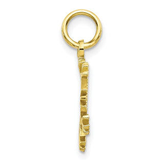 10k Yellow Gold Solid Polished Snowflake Charm