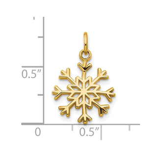 10k Yellow Gold Solid Polished Snowflake Charm