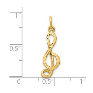 10k Yellow Gold Medium Solid Treble Clef Charm