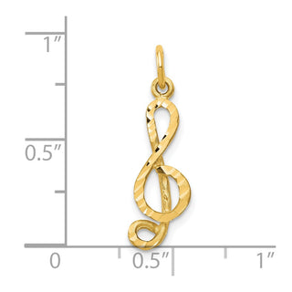 10k Yellow Gold Medium Solid Treble Clef Charm