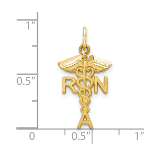 10k Yellow Gold Solid Registered Nurse Charm
