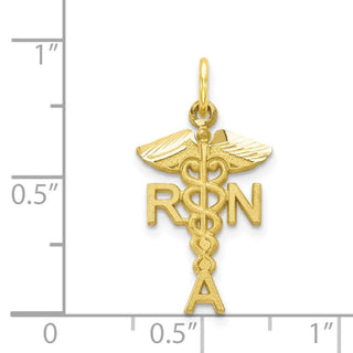 10k Yellow Gold Solid Registered Nurse Charm