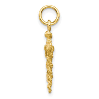 10k Yellow Gold Solid Caduceus Charm