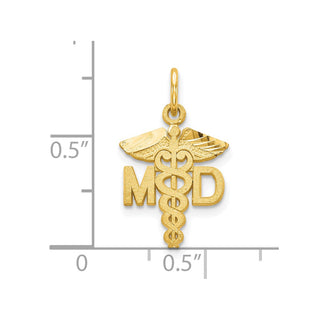 10k Yellow Gold Solid Doctor Of Medicine Md Charm