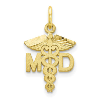 10k Yellow Gold Solid Doctor Of Medicine Md Charm