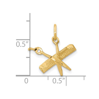10k Yellow Gold Comb and Scissors Charm 10C760