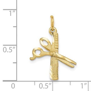 10k Yellow Gold Comb and Scissors Charm 10C761