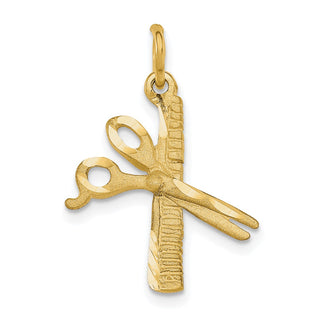 10k Yellow Gold Comb and Scissors Charm 10C761