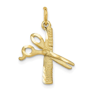 10k Yellow Gold Comb and Scissors Charm 10C761