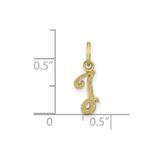 10K Yellow Gold Initial I Charm 10C763I