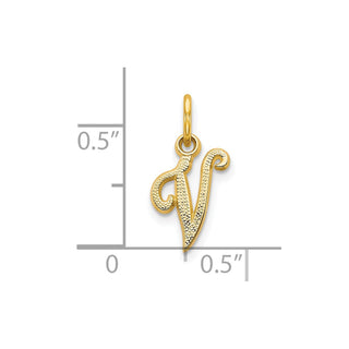 10k Yellow Gold Initial V Charm 10C763V