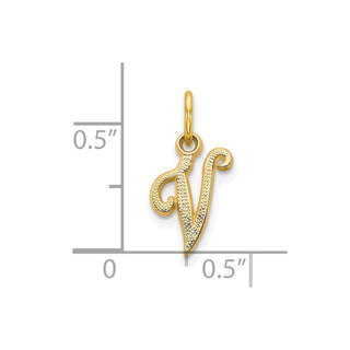 10k Yellow Gold Initial V Charm 10C763V