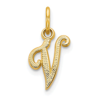 10k Yellow Gold Initial V Charm 10C763V