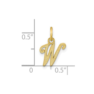 10K Yellow Gold Initial W Charm 10C763W