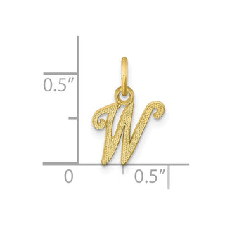 10K Yellow Gold Initial W Charm 10C763W
