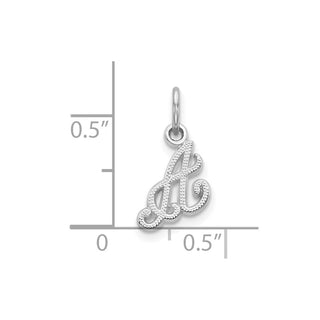 10k White Gold Initial A Charm