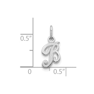 10k White Gold Initial B Charm