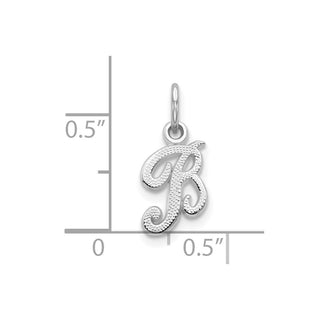 10k White Gold Initial B Charm