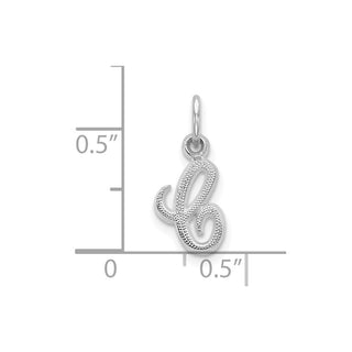 10k White Gold Initial C Charm