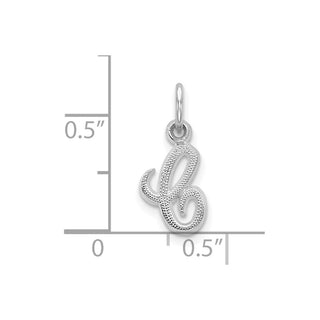 10k White Gold Initial C Charm