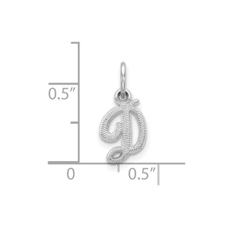 10k White Gold Initial D Charm