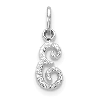 10k White Gold Initial E Charm