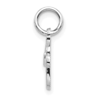 10k White Gold Initial F Charm