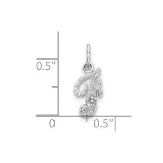 10k White Gold Initial F Charm
