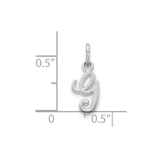 10k White Gold Initial G Charm