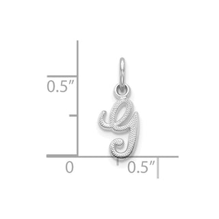 10k White Gold Initial G Charm