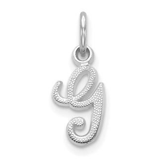 10k White Gold Initial G Charm