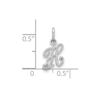 10k White Gold Initial H Charm