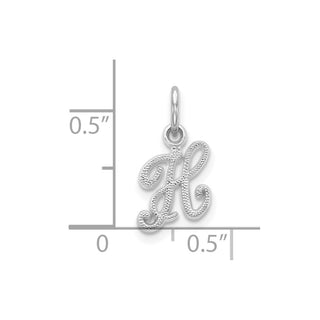 10k White Gold Initial H Charm