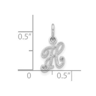 10k White Gold Initial H Charm