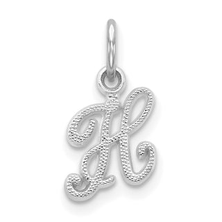 10k White Gold Initial H Charm
