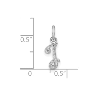 10k White Gold Initial I Charm 10C763WI