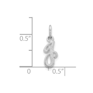 10k White Gold Initial J Charm