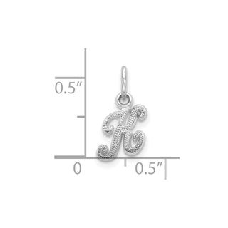 10k White Gold Initial K Charm