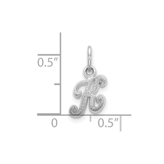 10k White Gold Initial K Charm