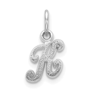 10k White Gold Initial K Charm